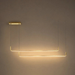 kelvo® LINARIA KLV-101-0260 Κρεμαστό Φωτιστικό Οροφής LED 72W 7200lm 180° AC 220-240V IP20 Ρυθμιζόμενο Λευκό CCT με Χειριστήριο από 2700K έως 6000K Dimmable - Lumileds SMD Chip - Σατινέ Χρυσό Βούρτσας - Μ220 x Π4 x Υ25cm - 3 Χρόνια Εγγύηση