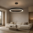 kelvo® RA KLV-101-0369 Κρεμαστό Φωτιστικό Οροφής LED 100W 10000lm 120° AC 220-240V IP20 Ρυθμιζόμενο Λευκό CCT με Χειριστήριο από 2700K έως 6000K Dimmable - Lumileds SMD Chip - Μαύρο Ματ - Μ120 x Π120 x Υ8cm - 3 Χρόνια Εγγύηση