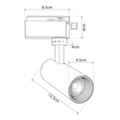 GLOBOSTAR® LUGANO 60804 Μονοφασικό Σποτ Ράγας LED 10W 1250lm 36° AC 220-240V IP20 Φυσικό Λευκό 4500K - Bridgelux COB Chip & TÜV SÜD Driver - Eurotrack 1PH - Μαύρο Ματ - Μ8.5 x Π5 x Υ18cm - 5 Χρόνια Εγγύηση