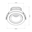 kelvo® LEO KLV-101-0312 Χωνευτό Κινούμενο Φωτιστικό Downlight Σποτ με Honeycomb Anti-Glare Reflector LED 10W 1250lm 38° AC 220-240V IP20 Θερμό Λευκό 2700K - Bridgelux COB Chip & TÜV SÜD Driver - Λευκό & Μαύρο Ματ - Μ8.5 x Π8.5 x Υ6.6cm / Q7.5cm - 5 Χρόνια Εγγύηση