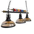 VenCore Billiardo III 6089-10042 - Φωτιστικό Οροφής Τρίφωτο Κρεμαστό Μαύρο Μεταλλικό και Μελί Γυαλί - Vintage Σχέδιο με Βάση-Ντουί 3xE27 - Μ95 x Π25 x Υ30cm