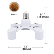 VenCore 6373-10015 - 4xE27 Bulb Adaptor 4x60W Max - Αντάπτορας - Μετατροπέας από 1xE27 σε 4xE27 Ντουί 0 έως 230 Volt Μέγιστη Θερμοκρασία έως 160C & 4x60 Watt Μέγιστο Φορτίο