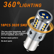 VenCore 3216-10166 - 1156 P21W CanBus Gen4 - Λάμπα LED για Βάση 1156 P21W CanBus Gen4 18 SMD 3020 9W 1960 Lumen 8-48 Volt Πορτοκαλί