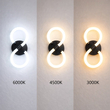 VenCore Eterna Black 6093-20053 - Μοντέρνο Επιτοίχιο Φωτιστικό Απλίκα LED 12W Μαύρο Αλουμίνιο με Ρυθμιζόμενο CCT Λευκό - Ημέρας - Θερμό - Χειρισμός CCT μέσω Διακόπτη On-Off