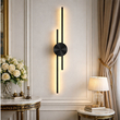 VenCore Aurex Black-Gold 6093-20106 - Μοντέρνο Επιτοίχιο Φωτιστικό Απλίκα LED 60CM 12W Μαύρο-Χρυσό Αλουμίνιο με Ρυθμιζόμενο CCT Λευκό - Ημέρας - Θερμό - Χειρισμός CCT μέσω Διακόπτη On-Off