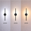 VenCore Axion Black 6093-20094 - Μοντέρνο Επιτοίχιο Φωτιστικό Απλίκα LED 12W Μαύρο Αλουμίνιο με Ρυθμιζόμενο CCT Λευκό - Ημέρας - Θερμό - Χειρισμός CCT μέσω Διακόπτη On-Off - Μ45.5 x Π11 x Υ5.5cm