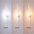 VenCore Stravon White 6093-20111 - Μοντέρνο Επιτοίχιο Φωτιστικό Απλίκα LED 60CM 12W Λευκό Αλουμίνιο με Ρυθμιζόμενο CCT Λευκό - Ημέρας - Θερμό - Χειρισμός CCT μέσω Διακόπτη On-Off