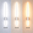 VenCore Lineon White 6093-20115 - Μοντέρνο Επιτοίχιο Φωτιστικό Απλίκα LED 60CM 12W Λευκό Αλουμίνιο με Ρυθμιζόμενο CCT Λευκό - Ημέρας - Θερμό - Χειρισμός CCT μέσω Διακόπτη On-Off