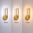 VenCore Solenne Gold 6093-20024 - Μοντέρνο Επιτοίχιο Φωτιστικό Απλίκα LED 12W Χρυσό Αλουμίνιο με Ρυθμιζόμενο CCT Λευκό - Ημέρας - Θερμό - Χειρισμός CCT μέσω Διακόπτη On-Off - Μ31.5 x Π12 x Υ6cm
