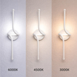 VenCore Aureon White 6093-20147 - Μοντέρνο Επιτοίχιο Φωτιστικό Απλίκα LED 12W Λευκό Αλουμίνιο με Ρυθμιζόμενο CCT Λευκό - Ημέρας - Θερμό - Χειρισμός CCT μέσω Διακόπτη On-Off - Μ40 x Π11 x Υ14cm