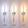 VenCore Aureon Silver 6093-20148 - Μοντέρνο Επιτοίχιο Φωτιστικό Απλίκα LED 12W Ασημί Αλουμίνιο με Ρυθμιζόμενο CCT Λευκό - Ημέρας - Θερμό - Χειρισμός CCT μέσω Διακόπτη On-Off - Μ40 x Π11 x Υ14cm