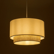 GLOBOSTAR® BASIL 204-0197 Μοντέρνο Κρεμαστό Φωτιστικό Οροφής με Ντουί 1 x E27 AC 220-240V IP20 - Μπεζ & Χρυσό - Μ30 x Π30 x Υ20cm