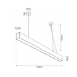 kelvo® ORION KLV-101-0364 Γραμμικό Κρεμαστό Φωτιστικό Οροφής LED 72W 7200lm 120° AC 220-240V IP20 Ρυθμιζόμενο Λευκό CCT με Χειριστήριο από 2700K έως 6000K Dimmable - Lumileds SMD Chip - Χρυσό Πλατίνα - Μ120 x Π5 x Υ7cm - 3 Χρόνια Εγγύηση