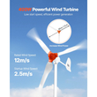 Κιτ ηλιακής αιολικής ενέργειας VEVOR 12V 600W, 2 τεμάχια μονοκρυσταλλικό πάνελ 100W + ανεμογεννήτρια & ελεγκτής 400W + μπαταρία LiFePO4 12.8V 100Ah + υβριδικός ηλιακός μετατροπέας 1000W για σπίτι, τροχόσπιτο, σκάφος, κάμπινγκ εκτός δικτύου