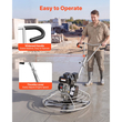 Μηχανή φινιρίσματος σκυροδέματος VEVOR Power Trowel, μηχανή φινιρίσματος σκυροδέματος 950 mm με πλωτή λεκάνη, κινητήρας Kohler 7HP, 4 λεπίδες, ρυθμιζόμενο βήμα, βενζινοκίνητο μηχάνημα φινιρίσματος τσιμέντου με πεζό οδόστρωμα για λεία δάπεδα, Κατασκευές