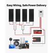 Πλήρες κιτ ηλιακής ενέργειας VEVOR 400W 12V, 4 μονοκρυσταλλικά ηλιακά πάνελ 100W + μπαταρία LiFePO₄ 12,8V 200Ah + ρυθμιστής φόρτισης MPPT 40A + μετατροπέας ισχύος 2000W για τροχόσπιτα, κάμπινγκ, σκάφη εκτός δικτύου