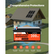 Πλήρες κιτ ηλιακής ενέργειας VEVOR 1200W 24V, 6 τεμάχια μονοκρυσταλλικά ηλιακά πάνελ 200W + μπαταρία LiFePO₄ 25,6V 300Ah + υβριδικός μετατροπέας 24V 3600W, κιτ ηλιακής ενέργειας υψηλής απόδοσης αυτόνομου δικτύου για μεγάλο σπίτι/υπόστεγο