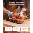 Τριβείο με ταινία VEVOR 750W 7,6 x 53,3 cm Τριβείο με ταινία ξυλουργικής 6 ταχύτητες 630-1200 FPM, Τριβείο χειρός και πάγκου 2 σε 1 με 2 σακούλες σκόνης, 10 τεμάχια ταινιών λείανσης και 2 σφιγκτήρες για ξυλουργικές εργασίες
