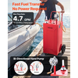 VEVOR 132,5L Fuel Gas Caddy, από ανθρακούχο χάλυβα, φορητή δεξαμενή αποθήκευσης μεταφοράς καυσίμου με χειροκίνητη αντλία και 4 τροχούς, δοχείο βενζίνης ντίζελ, για αυτοκίνητα, χλοοκοπτικά, ATV, σκάφη, μοτοσικλέτες, κόκκινο