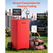 VEVOR 132,5L Fuel Gas Caddy, από ανθρακούχο χάλυβα, φορητή δεξαμενή αποθήκευσης μεταφοράς καυσίμου με χειροκίνητη αντλία και 4 τροχούς, δοχείο βενζίνης ντίζελ, για αυτοκίνητα, χλοοκοπτικά, ATV, σκάφη, μοτοσικλέτες, κόκκινο