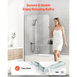 Πόρτα ντους VEVOR 1200 x 1400mm ημι-πλαίσιο, διπλή πόρτα μπανιέρας, διαφανές σκληρυμένο γυαλί 6 mm, εύκολη καθαριότητα με νανοεπίστρωση, πτυσσόμενη 180°, ρυθμιζόμενη ταινία στεγανοποίησης, για μπανιέρα μπάνιου, ασημί