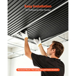 Πλακάκια οροφής PVC VEVOR 605x1215mm, 12 τεμάχια, τρισδιάστατα μαύρα γραμμικά πάνελ, λείο φύλλο PVC για πλέγμα πτώσης, ανθεκτικό στις κρούσεις, βαφόμενη επιφάνεια, εύκολο κόψιμο, μοντέρνο διακοσμητικό στυλ για σπίτι, γραφείο