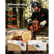 Αλυσοπρίονο Βενζίνης VEVOR 457,2 mm 52CC 2kW 2-χρονος κινητήρας, για κοπή ξύλου, κλάδεμα δέντρων και καθαρισμό γης, τσοκ με συγχρονισμένο γκάζι, ηλεκτρικό αλυσοπρίονο με αντιολισθητική λαβή και διπλά ρεζερβουάρ