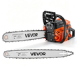 Αλυσοπρίονο βενζίνης VEVOR 508 & 558.8 mm 62CC 2.7kW 2χρονο πριόνι κινητήρα, για κοπή ξύλου, κλάδεμα δέντρων και καθαρισμό γης, τσοκ με συγχρονισμένο γκάζι, ηλεκτρικό αλυσοπρίονο με αντιολισθητική λαβή και διπλά ρεζερβουάρ