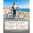 Γυναικείο Ποδήλατο VEVOR, Ποδήλατο Beach Cruiser 66cm, Ποδήλατο πόλης ενηλίκων 7 ταχυτήτων με πλαίσιο από κράμα αλουμινίου, χωρητικότητα 150kg, καλάθι, πίσω σχάρα και διπλά φρένα V, ανοιχτό μπλε