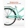 Γυναικείο Ποδήλατο VEVOR, Ποδήλατο Beach Cruiser 66cm, Ποδήλατο πόλης ενηλίκων μονής ταχύτητας με ατσάλινο σκελετό, χωρητικότητα 150kg, καλάθι, πίσω σχάρα και διπλά φρένα V, ανοιχτό πράσινο