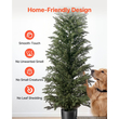 Τεχνητό Κέδρος VEVOR Topiary 2438mm Σετ 2 τεμαχίων με διακοσμητικά φυτά σε γλάστρα, πολυτελή ψεύτικα δέντρα PE, ψεύτικο πράσινο φυτό εσωτερικού και εξωτερικού χώρου όλο το χρόνο για μπροστινή πόρτα, είσοδο, βεράντα, μπαλκόνι, βεράντα, κήπο