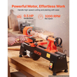 Τόρνος Ξύλου VEVOR 1/2 HP 254 mm x 465 mm Επιτραπέζιος Τόρνος Ξύλου 5 Ταχύτητες, 650/1100/1600/2200/3200 RPM, με Στήριγμα Εργαλείων & Κλειδιά, Βαρέως Τύπου, για Αρχάριους και Λάτρεις των DIY Ξυλουργικών Εργασιών, Ξυλοτορνευτικών Εργασιών