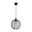 GLOBOSTAR® WIRE LE-201-0019 Μοντέρνο Κρεμαστό Φωτιστικό Οροφής με Ντουί 1 x E27 AC 220-240V IP20 - Μαύρο & Χρυσό - Μ25 x Π25 x Υ32cm
