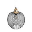 GLOBOSTAR® WIRE LE-201-0019 Μοντέρνο Κρεμαστό Φωτιστικό Οροφής με Ντουί 1 x E27 AC 220-240V IP20 - Μαύρο & Χρυσό - Μ25 x Π25 x Υ32cm