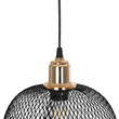 GLOBOSTAR® WIRE LE-201-0019 Μοντέρνο Κρεμαστό Φωτιστικό Οροφής με Ντουί 1 x E27 AC 220-240V IP20 - Μαύρο & Χρυσό - Μ25 x Π25 x Υ32cm