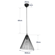 GLOBOSTAR® ARCWIRE LE-203-0015 Μοντέρνο Κρεμαστό Φωτιστικό Οροφής με Ντουί 1 x E27 AC 220-240V IP20 - Μαύρο - Μ25 x Π25 x Υ30cm