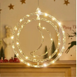 Χριστουγεννιάτικο φωτεινό διακοσμητικό 3D LED κρεμαστό - Φεγγάρι - 2pcs - 272308 - Warm White