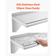 Ράφι VEVOR από ανοξείδωτο ατσάλι 305 x 610 mm, επαγγελματική επιτοίχια βάση, βαρέως τύπου με στηρίγματα, μεγάλη χωρητικότητα 113 kg, εύκολο καθάρισμα για εστιατόριο, οικιακή κουζίνα, γκαράζ
