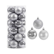 Σετ Χριστουγεννιάτικες μπάλες - 8cm - 24pcs - 326109 - Silver