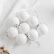 Σετ Χριστουγεννιάτικες μπάλες - 8cm - 12pcs - 326055 - White