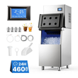 Μηχανή παρασκευής πάγου VEVOR Επαγγελματική 209 kg/24H από ανοξείδωτο ατσάλι, για επιχειρήσεις μπαρ, καφέ, εστιατορίου, έτοιμο για πάγο σε 15 λεπτά, ανεξάρτητη με κάδο αποθήκευσης πάγου 113 kg και αυτόματο αυτοκαθαρισμό