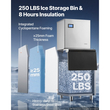 Μηχανή παρασκευής πάγου VEVOR Επαγγελματική 254 kg/24H από ανοξείδωτο ατσάλι, για επιχειρήσεις μπαρ, καφέ, εστιατορίου, έτοιμο για πάγο σε 15 λεπτά, ανεξάρτητη με κάδο αποθήκευσης πάγου 113 kg και αυτόματο αυτοκαθαρισμό