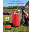 VEVOR 113,6L Fuel Gas Caddy, από ανθρακούχο χάλυβα, φορητή δεξαμενή αποθήκευσης μεταφοράς καυσίμου με χειροκίνητη αντλία και 4 τροχούς, δοχείο δοχείων βενζίνης ντίζελ, για αυτοκίνητα, χλοοκοπτικά, ATV, σκάφη, μοτοσικλέτες, κόκκινο