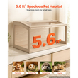 Ξύλινο κλουβί για χάμστερ VEVOR 1018 x 518 x 510 mm με θέα 270°, ακρυλικό κλουβί για μικρά ζώα, ανθεκτικό στη μάσημα, με ανοιγόμενο καπάκι, μεγάλο περίβλημα για συριακά/νάνα χάμστερ, ινδικά χοιρίδια και γερμπίλ