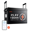 Μπαταρία λιθίου VEVOR 24V 100Ah LiFePO4 4000+ κύκλοι 100A BMS με Bluetooth, μπαταρία λιθίου 2560Wh με προστασία από χαμηλή θερμοκρασία, υποστηρίζει σύνδεση 8P2S, για τροχόσπιτο, κινητήρα συρτής, θαλάσσιο, ηλιακό