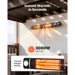 Θερμαντήρας Υπέρυθρης Θέρμανσης VEVOR 3000W Ηλεκτρικός Θερμαντήρας Χώρου με Έλεγχο WiFi Μαύρο, Τηλεχειριστήριο & Μηχανικό Διακόπτη, 3 Ρυθμίσεις Θέρμανσης, Κράμα Αλουμινίου, IP55 Ανθεκτικός στο Νερό για Αίθρια, Κήπους, Μπαλκόνια Εξωτερικού Χώρου