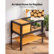 VEVOR Tortoise Habitat Ξύλινο Σπίτι Χελωνονιντζών 2 Δωματίων με Ράφι Αποθήκευσης, για Μικρά Ζώα Εσωτερικού Χώρου & Εξωτερικού Χώρου, Βάση Φωτισμού, Κλουβί για Μεγάλες Χελώνες & Ερπετά με Ανοιγόμενη Στέγη, Ακρυλικό Παράθυρο Παρατήρησης