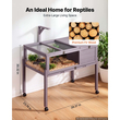 VEVOR Tortoise Habitat Ξύλινο Σπίτι Χελωνονιντζών 2 Δωματίων με Περιστρεφόμενους Ρόδες, για Μικρά Ζώα Εσωτερικού Χώρου & Εξωτερικού Χώρου, Συρόμενος Δίσκος, Βάση Φωτιστικού, Κλωβός Χελωνών, Κλουβί Ερπετών με Ανοιγόμενη Οροφή, Παράθυρο Παρατήρησης