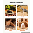 VEVOR Tortoise Habitat Ξύλινο Σπίτι Χελωνονιντζών 2 Δωματίων με Περιστρεφόμενους Ρόδες, για Μικρά Ζώα Εσωτερικού Χώρου & Εξωτερικού Χώρου, Συρόμενος Δίσκος, Βάση Φωτιστικού, Κλωβός Χελωνών, Κλουβί Ερπετών με Ανοιγόμενη Οροφή, Παράθυρο Παρατήρησης