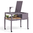 VEVOR Tortoise Habitat Ξύλινο Σπίτι Χελωνονιντζών 2 Δωματίων με Περιστρεφόμενους Ρόδες, για Μικρά Ζώα Εσωτερικού Χώρου & Εξωτερικού Χώρου, Συρόμενος Δίσκος, Βάση Φωτιστικού, Κλωβός Χελωνών, Κλουβί Ερπετών με Ανοιγόμενη Οροφή, Παράθυρο Παρατήρησης